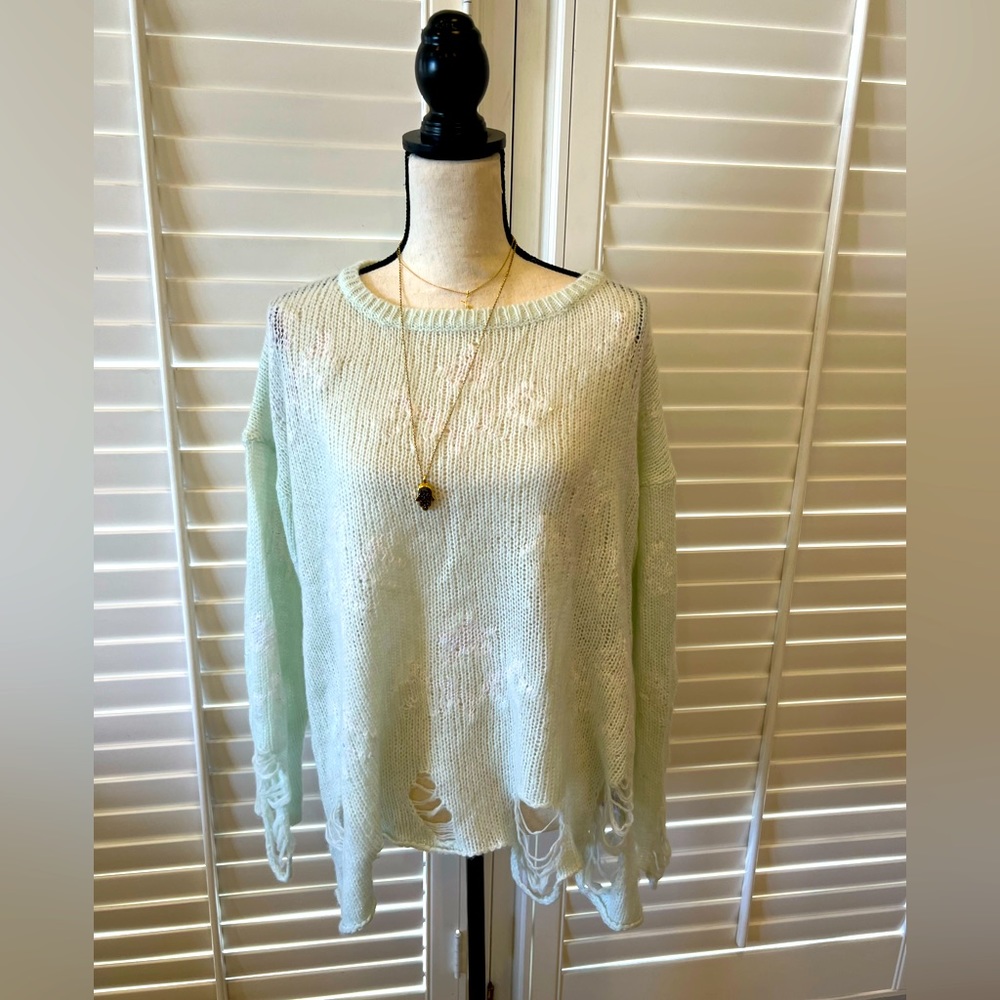 Wildfox White Label distressed sweater, size medium